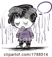 Poster, Art Print Of Sketched Sad Child With Anxiety
