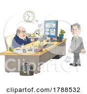 Cartoon Angry Man Firing An Employee by Alex Bannykh