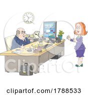 Cartoon Business People In An Office by Alex Bannykh