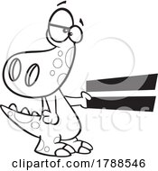 Poster, Art Print Of Cartoon Black And White Math Dinosaur With An Equals Symbol