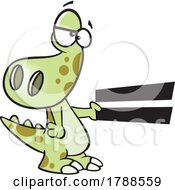Cartoon Math Dinosaur With An Equals Symbol by toonaday