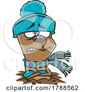 Poster, Art Print Of Cartoon Groundhog Ready For Winter