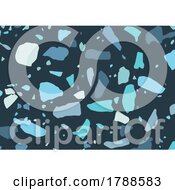 Poster, Art Print Of Abstract Background With Terrazzo Style Pattern In Shades Of Blue