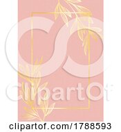 Elegant Gold Floral Design On Pink Watercolour Paper Texture
