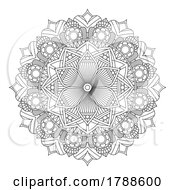 Poster, Art Print Of Elegant Mandala In Outline Design
