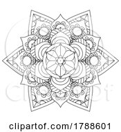 Poster, Art Print Of Outline Mandala Design For Colouring Book