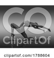 Poster, Art Print Of 3d Glossy Female Figure In A Dance Pose On A Gradient Background