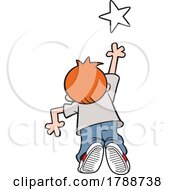 Poster, Art Print Of Cartoon Boy Reaching For A Star
