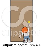 Cartoon Boy Reaching For A Door Knob