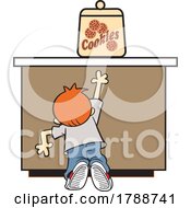 Poster, Art Print Of Cartoon Boy Reaching For A Cookie Jar