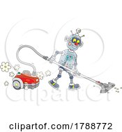 Poster, Art Print Of Cartoon Robot Vacuuming