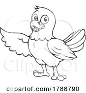 Bald Eagle Hawk Falcon Cartoon Coloring Mascot