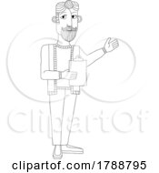 Man With Clipboard Checklist Pointing Illustration