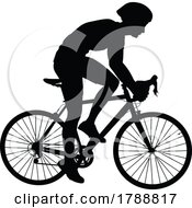 Bike And Bicyclist Silhouette by AtStockIllustration