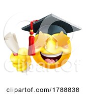 Poster, Art Print Of Emoji Graduate College Star Eyes Cartoon Emoticon