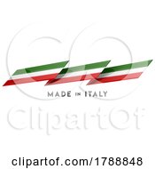 Poster, Art Print Of Zig Zag Banner Flag With Made In Italy Text