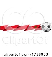 Poster, Art Print Of Zig Zag Morocco Banner Flag With A Soccer Ball