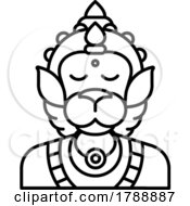 Poster, Art Print Of Indian Hindu God Hnuman Anjaneya In Black And White