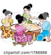 Sinhala New Year Girls Beating Of Drums by Lal Perera