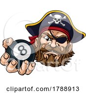 Pirate Angry Pool 8 Ball Billiards Mascot Cartoon