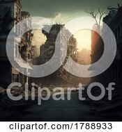 Poster, Art Print Of Devastated City In The Aftermath Of An Earthquake