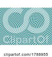 Poster, Art Print Of Abstract Background With Distorted Checkerboard Design