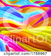 Abstract Background Of Colourful Painted Waves