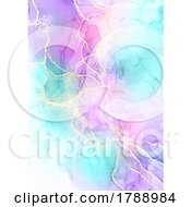 Pastel Pink And Blue Hand Painted Alcohol Ink Background
