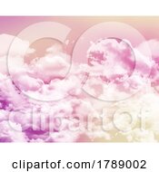 Abstract Sky Background With Cotton Candy Clouds