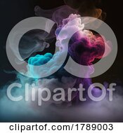 3D Colourful Smoke Design Background