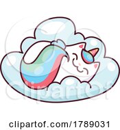 Poster, Art Print Of Unicorn Cat Sleeping On A Cloud