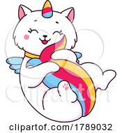 Unicorn Cat Playing With Its Tail