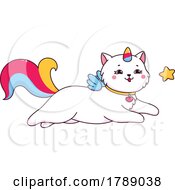 Unicorn Cat Chasing A Star by Vector Tradition SM