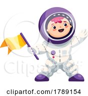 Poster, Art Print Of Astronaut Holding A Flag