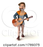 3d Medieval Man On A White Background