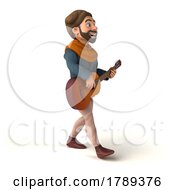 3d Medieval Man On A White Background
