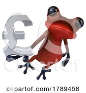 Poster, Art Print Of 3d Red Frog On A White Background