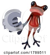 Poster, Art Print Of 3d Red Frog On A White Background