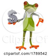 Poster, Art Print Of 3d Gardener Frog On A White Background