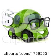Poster, Art Print Of 3d Little Green Car On A White Background