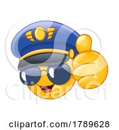 Cartoon Pilot Emoji Giving A Thumb Up