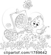 Cartoon Happy Easter Greeting And Chick