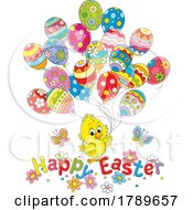 Cartoon Happy Easter Greeting And Chick by Alex Bannykh