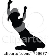 Poster, Art Print Of Female Soccer Football Player Woman Silhouette