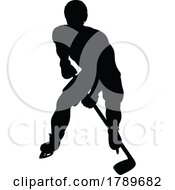 Poster, Art Print Of Hockey Player Sports Silhouette