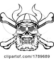 Poster, Art Print Of Viking Warrior Helmet Skull Pirate Cross Bones
