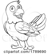 Poster, Art Print Of Parrot Macaw Bird Cartoon Coloring Mascot