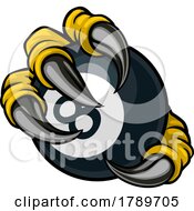 Poster, Art Print Of Pool Billiards Ball Monster Hand Claws Talons