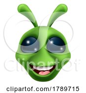 Green Alien Cute Emoticon Martian Face Cartoon