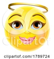 Angel Emoji Emoticon Woman Female Cartoon Icon